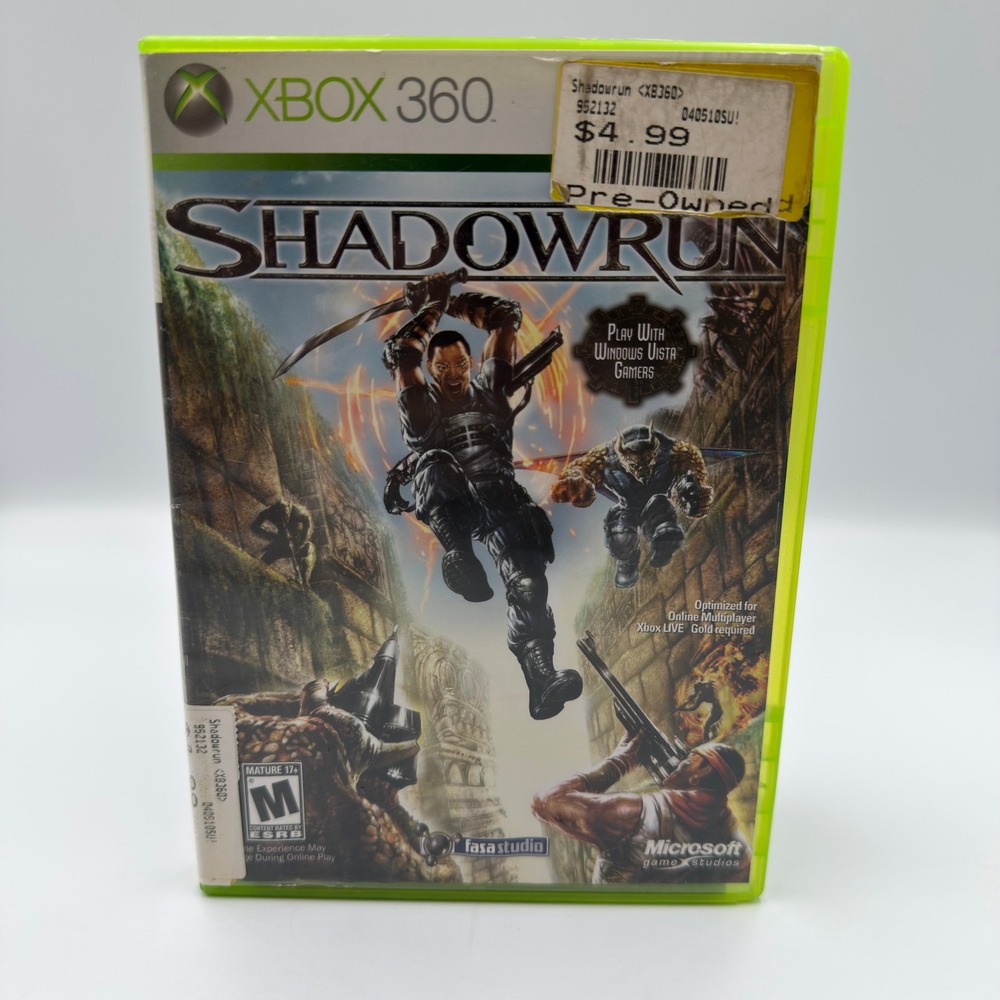 Shadowrun Xbox 360 Microsoft Fasa Studio FPS Cross-Platform RPG 2007 CIB